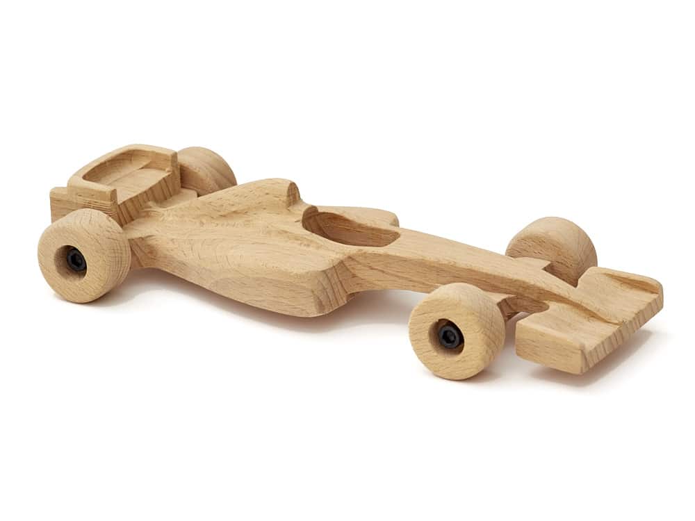 La voiture de course en bois